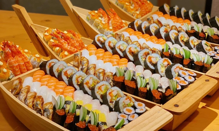 Giảm 10% Hóa Đơn Đồ Ăn Khi Đặt qq8822 - Sushi World Hà Huy Tập1