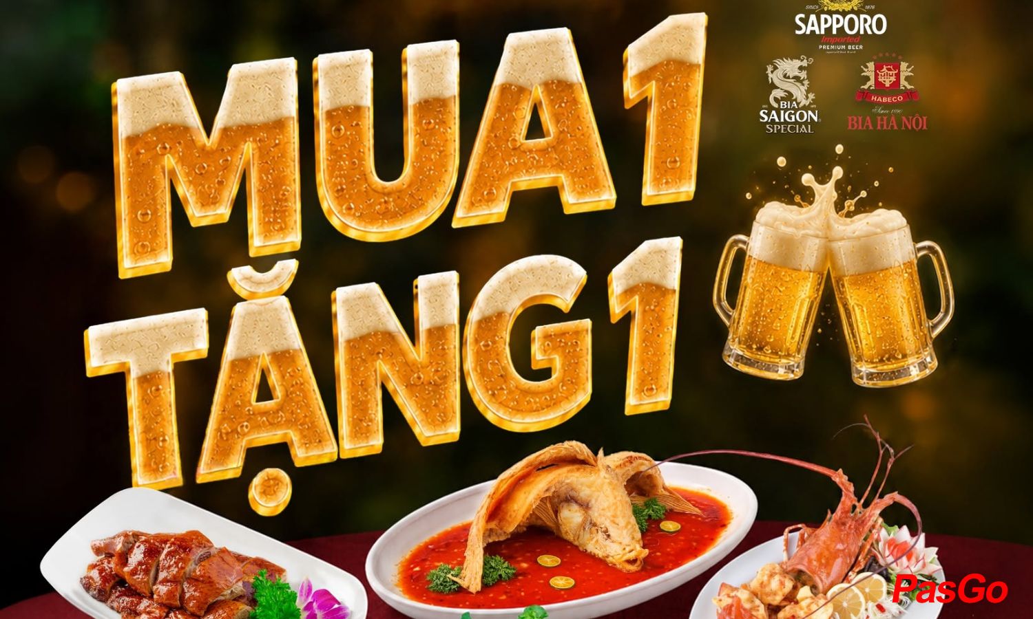 TẶNG 1 cốc bia tươi Sapporo khi gọi 1 trong 7 món1